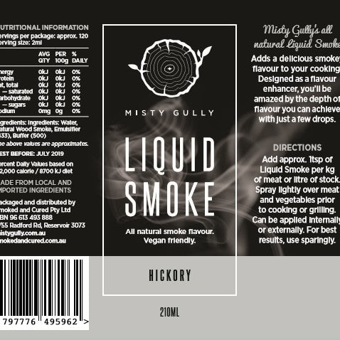 MISTY GULLY LIQUID SMOKE HICKORY 210ML