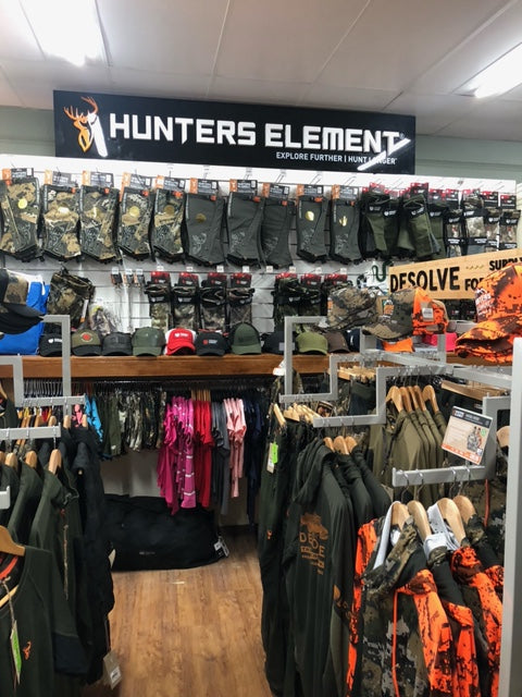 Hunters Element clothing, boots, bags