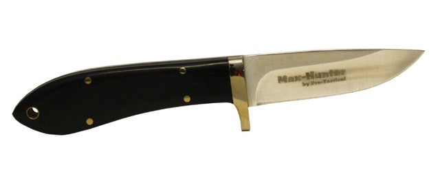MAX-HUNTER KNIFE CAPING KNIFE 3 INCH BLADE WITH BLACK PAKKA WOOD HANDLE