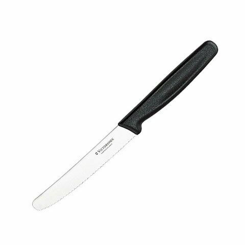 VICTORINOX TOMATO & SAUSAGE WAVY EDGE KNIFE 11CM BLACK