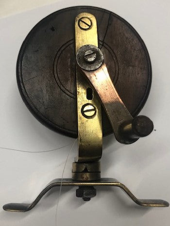 RARE ANTIQUE 'HENDRYX' USA FISHING REEL BRASS GEARED, PATENTED