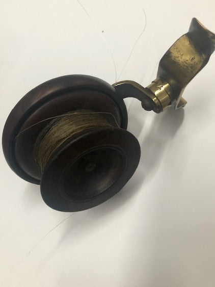 RARE ANTIQUE "HENDRYX" USA FISHING REEL BRASS GEARED, PATENTED 1888